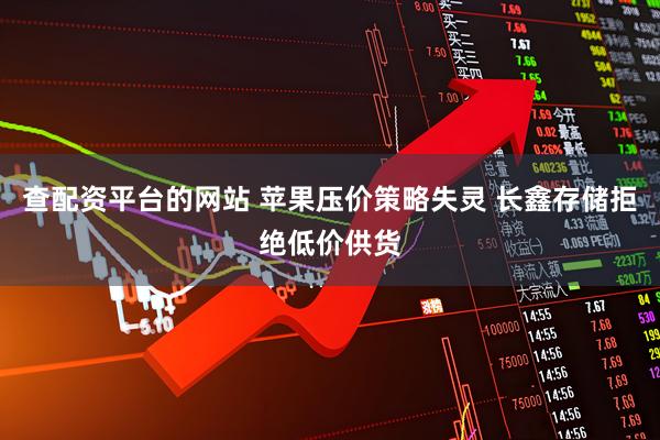 查配资平台的网站 苹果压价策略失灵 长鑫存储拒绝低价供货